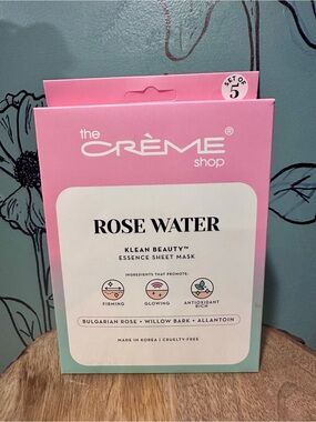 Rose Water Klean Beauty Essence Sheet Mask - Pink